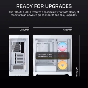 Corsair 4500X RS-R ARGB grūdintas stiklas vidutinio bokštelio korpusas, baltas