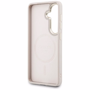 Dėklas Guess PU Leather 4G Gold Frame Magnetic Samsung S942 S26 rožinis