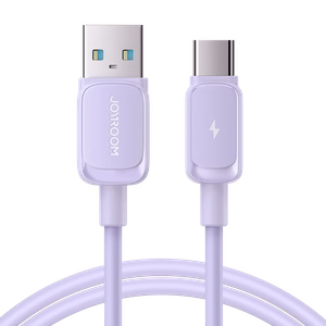 Joyroom Multi-Color Series A14 USB-A / USB-C 3A 1.2 m kabelis - violetinis