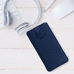 WONDER Deko dėklas telefonui (dydis XL) Iphone 15/15 Pro/Iphone 16/16 Pro/Samsung S24/S24 Plus/S25/S25 Plus/A53/A55 5G tamsiai mėlynas