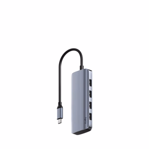 Cudy UH500 – USB-C hub, USB 3.2 Gen 1, grey/silver