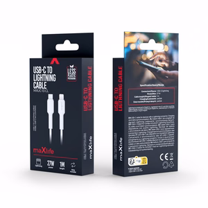 "Maxlife MXUC-13" kabelis USB-C - Lightning 1,0 m 27W baltas