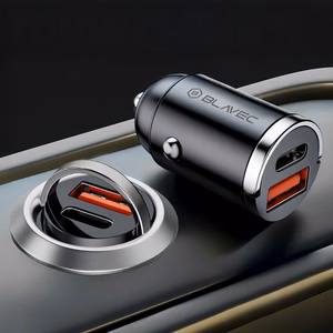 Blavec Car charger BS-02B Aero - USB + Type C - QC 3.0 18W PD 30W (CCBS02BA-UCB) black