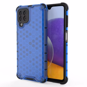 Honeycomb dėklas apsauginis su TPU buferiu Samsung Galaxy A22 4G mėlynas