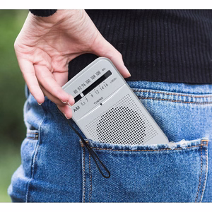 LTC portable pocket radio LEGA, AM/FM, mini jack, sidabrinis