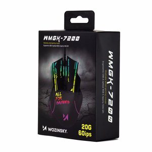"Wozinsky WMGK-7200" laidinė optinė žaidimų pelė 7200 DPI - juoda