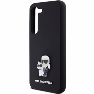 Karl Lagerfeld Silicone Karl&Choupette Metal Pin case for Samsung Galaxy S23 - black