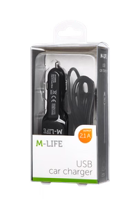 M-Life car charger for Apple iPhone and iPad + USB, 2100 mA