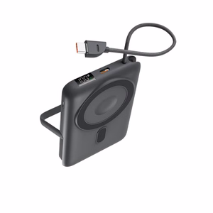 Ksix Magnetic Power Bank 10000 mAh 22.5W, skirtas iPhone ir Apple Watch, pilkas