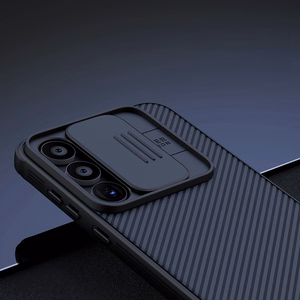 Nillkin CamShield Pro dėklas Samsung Galaxy A55 su kameros dangteliu - juodas