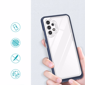 Clear 3in1 Case for Samsung Galaxy A32 5G Frame Gel Cover Blue
