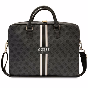 Guess 4G Printed Stripes 16" nešiojamojo kompiuterio krepšys - juodas