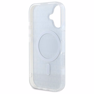 DKNY tekstūrinio rašto su juostele dėklas telefonui iPhone 16 - juodas