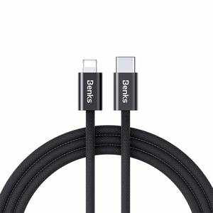 Benks Cable D46 braided (C.D.SJ.FC.BK.LA32) - Type C to Lightning - PD 27W 3A 2 metres black