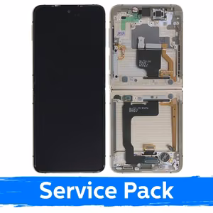 LCD display compatible with Samsung F721 Z Flip4 (inner) with frame yellow (Service Pack)