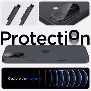 Spigen Optik GLAS.TR kameros apsauga 2-PACK iPhone 16 / 16 PLUS - juoda