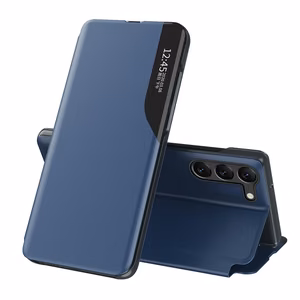 Ekologiškos odos dėklas telefonui Xiaomi POCO C65 / Redmi 13C su atvartu - mėlynas