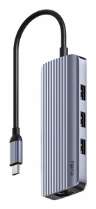 Cudy UH606 – USB-C-концентратор, USB 3.2 Gen 1, серо-серебристый