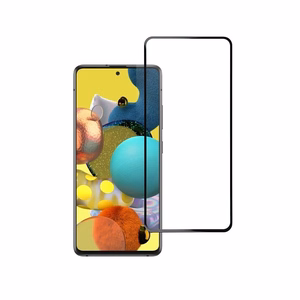 Закаленное стекло для Samsung Galaxy A51 (полное приклеивание / совместимо с чехлом) Blue Star 5D черное