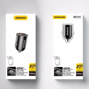 Įkroviklis automobilinis Dudao (R3MAX) (1xUSB-C;1xUSB 48W) juodas
