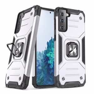Wozinsky Ring Armor Tough Hybrid dėklas telefonui Samsung Galaxy S22+ (S22 Plus) sidabro spalvos su magnetiniu laikikliu