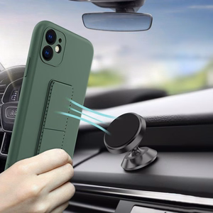 Wozinsky Kickstand Case silikoninis dėklas su stovu, skirtas Samsung Galaxy A22 4G, tamsiai žalias