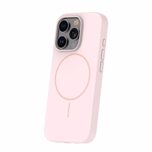 Silikoninis Itin plonas Magnetinis dėklas telefonui iPhone 12 / 12 Pro 6,1" šviesiai rožinė