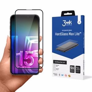 Закалённое стекло 3mk Hard Glass Max Lite Apple iPhone 15 Plus чёрный