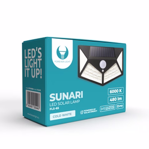 Forever Light Solar LED Lempa SUNARI FLS-65 100*SMD PIR 6W 480lm 6000K 1200mAh Li-Ion