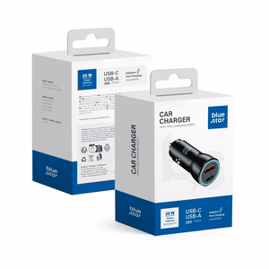 Automobilinis įkroviklis Blue Star 25W USB-C/USB-A juodas