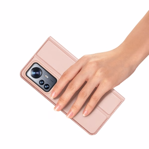 Dux Ducis Skin Pro dėklas telefonui dėklas su atvartu Xiaomi 12 Pro rožinė