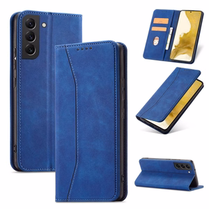 Magnet Fancy Case чехол для Samsung Galaxy S22 + (S22 Plus) кошелёк-чехол с держателем для карт синий