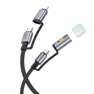 Laidas All-in-one USB C / Lightning į USB C / LED Light Hoco PD 3A 60W 1,2 m U138 juodas