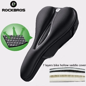 Rockbros LF047-S silikoninis gelinis dviračio sėdynės užvalkalas, dydis M - juodas