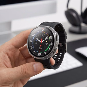 Tech-Protect Defense 2-Pack dėklas, skirtas Samsung Galaxy Watch 44mm – skaidrus ir matinis juodas