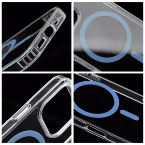 Чехол для Samsung S26 ULTRA Drop Glue Colorful Ring Mag Cover совместимый с MagSafe светло-голубой