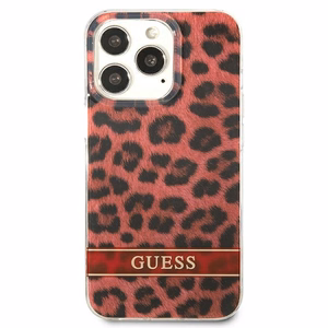 Guess GUHCP13LHSLEOR iPhone 13 Pro / 13 6.1" raudonas/raudonas kietas dėklas Leopardas