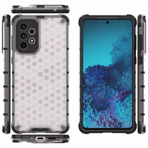 Honeycomb dėklas šarvuotas dėklas su geliniu rėmeliu Samsung Galaxy A73 permatomas