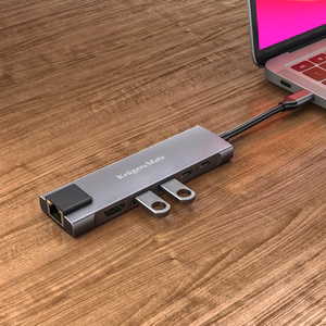 USB-C hub with HDMI, 2 x USB 3.0, 2 x USB-C and RJ45 ports