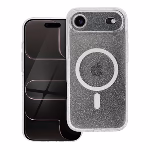 Чехол для iPhone 17 AIR Clear Mag Cover (STR / CAMERA PROTECTION) совместимый с MagSafe прозрачный с блёстками
