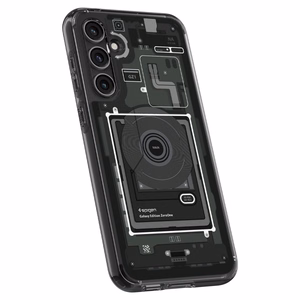 Spigen Ultra Hybrid dėklas telefonui Samsung Galaxy S23 FE - tamsiai pilka (Zero One raštas)