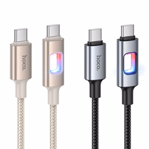 LED кабель USB C к USB C Hoco 3A 60W 1,2 м U144 черный
