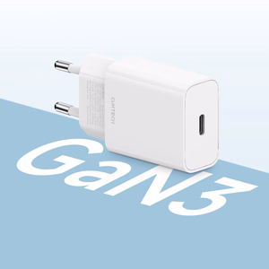 Cuktech maitinimo adapteris 20 W USB-C, su ES kištuku – baltas