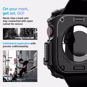 Spigen Rugged Armor dėklas Apple Watch 10 (42mm) - juodas
