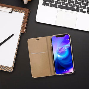 LUNA Book Gold dėklas, skirtas Xiaomi Redmi Note 15 Pro Plus 5G, auksinis