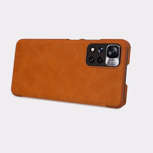 Nillkin Qin dėklas Xiaomi Redmi Note 11 Pro+ (Kinija) / Redmi Note 11 Pro (Kinija) / Mi11i HyperCharge kameros apsauga dėklas atverčiamas dėklas juodas