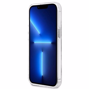 Guess Metal Outline Magnetinis MagSafe dėklas telefonui iPhone 13 Pro / iPhone 13 - sidabrinis
