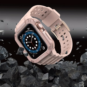 Protect Strap Band for Apple Watch 38/40/41mm Armored Case Strap - Pink