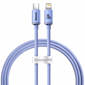 Baseus kabelis Crystal Shine USB-C - Lightning 1,2 m 20W violetinis