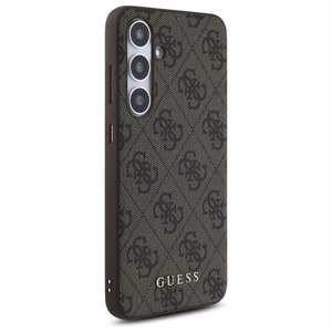 Guess GUHCS24FEG4GFBR S24 FE S721 rudas/rudas kietas dėklas 4G Metalinis Auksinis Logotipas